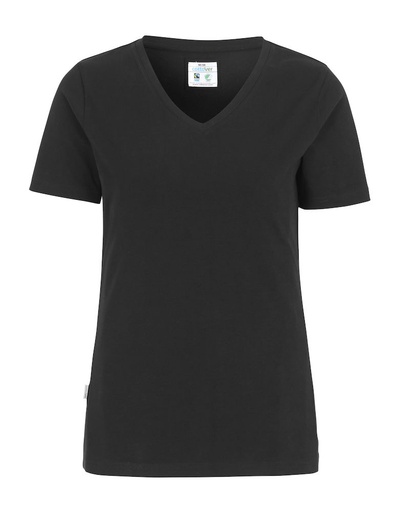 [141025-990-6] STRETCH V-NECK WOMAN (BLACK, L)