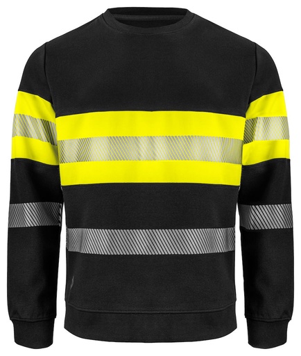 [646129-11-9] 6129 SWEATSHIRT - EN ISO 20471 CL. 1  (YELLOW/BLACK - 11, 3XL)