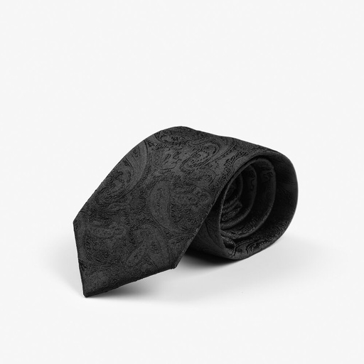 [2910400-900-0] SOLID PAISLEY TIE (BLACK)