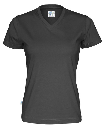 [141021-990-9] T-SHIRT V-NECK WOMAN (BLACK, 3XL)