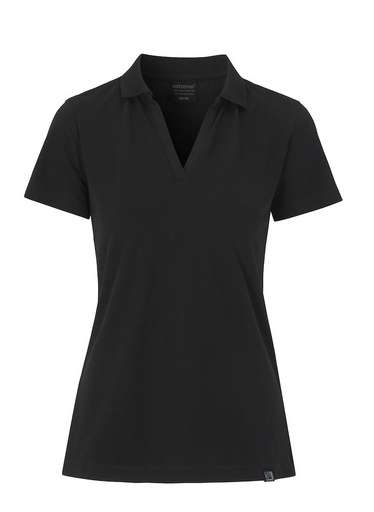 [141505-990-6] STRETCH PIQUE POLO WOMAN (BLACK, L)