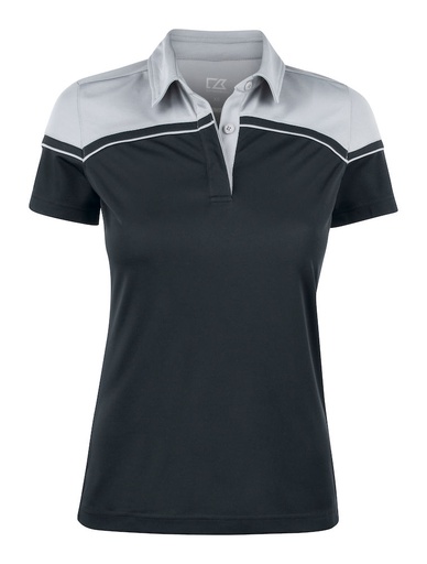 [354429-9993-6] SEABECK POLO WOMAN (BLACK/LIGHT GREY, L)