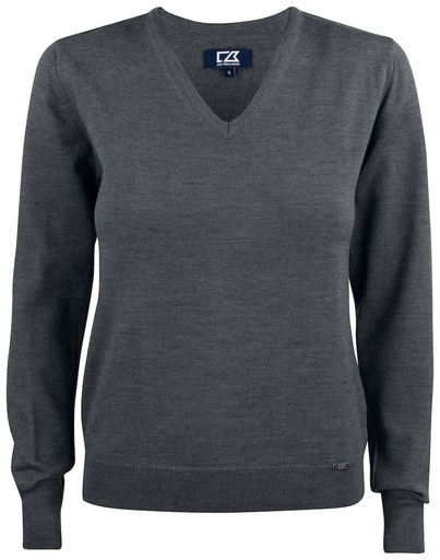 [355431-955-6] EVERETT V-NECK WOMAN (ANTHRACITE MELANGE, L)