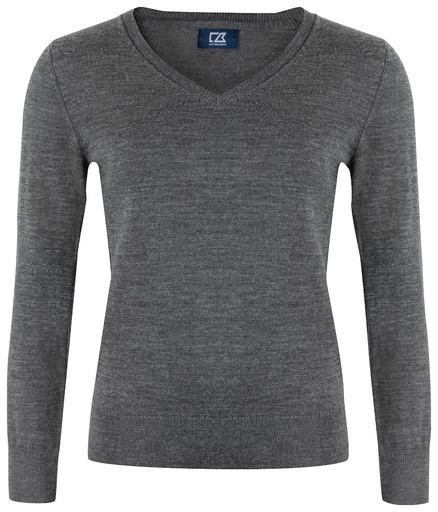[355433-955-6] VERNON V-NECK WOMAN (ANTHRACITE MELANGE, L)