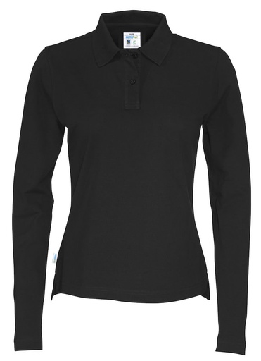 [141017-990-6] PIQUE LONG SLEEVE WOMAN (BLACK, L)