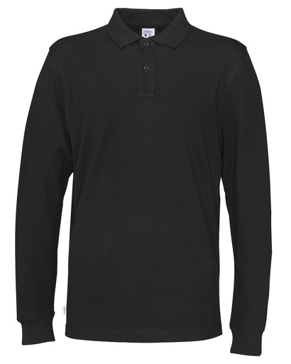 [141018-990-9] PIQUE LONG SLEEVE (BLACK, 3XL)